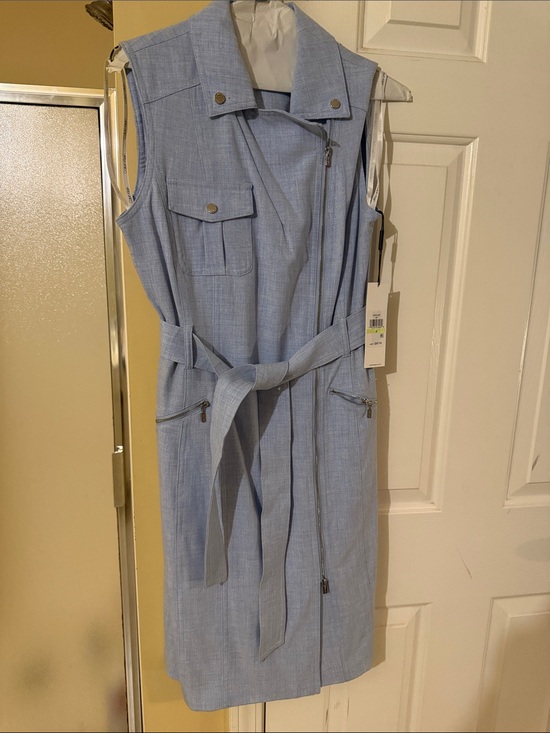 Calvin Klein Pants - Sleeveless Tie-Waist Jumpsuit Dress - Light Blue